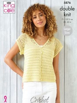 KNITTING PATTERN Ladies Scoop Neck Cable Cardigan & Jumper DK King Cole 4801 