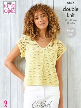 King Cole 5876 Ladies Crocheted Cardigans