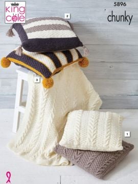 King Cole 5896 Chunky Cushion and Blanket Set