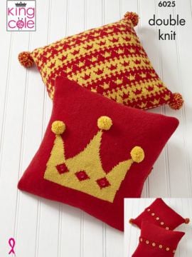 King Cole 6025 Cushion Covers, Tea Cozy, Mug Cozy, Crown and Gold Crown