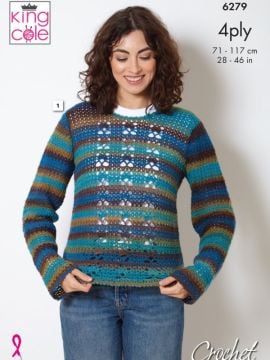 King Cole 6279 Crochet Sweater and Accessories