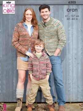 King Cole 6305 Hooded, V-Neck and Collared Cardigans