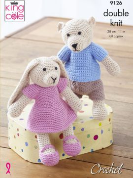 King Cole 9126 Crochet Bear and Bunny in Cottonsoft DK