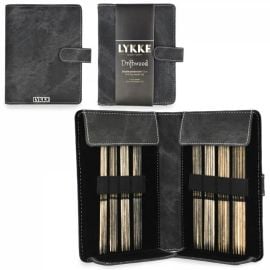 LYKKE Double Pointed 15cm (6in) Knitting Needle Set 2mm-3.75mm Driftwood Grey Denim