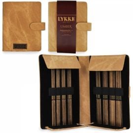 LYKKE Double Pointed 15cm (6in) Knitting Needle Set 2mm-3.75mm Umber