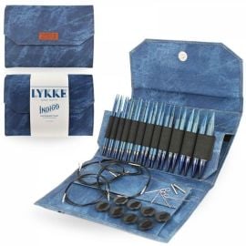 LYKKE Interchangeable Circular Knitting Needle Set 5in Tips Birchwood Indigo
