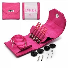 LYKKE Starter Set Inter Changeable Circular Needle 3.5in Tips Blush Fuchsia