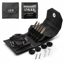 LYKKE Starter Set Inter Changeable Circular Needle 3.5in Tips DriftWood Gray