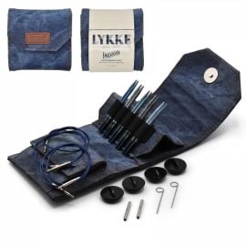 LYKKE Starter Set Inter Changeable Circular Needle 3.5in Tips Indigo Blue