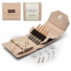 LYKKE Starter Set Inter Changeable Circular Needle 3.5in Tips Naturale Beige Jute