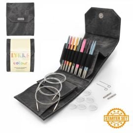 LYKKE Starter Set Inter Changeable Circular Needle 5in Tips Colour Gray
