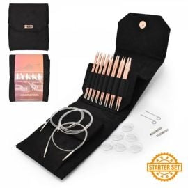 LYKKE Starter Set Inter Changeable Circular Needle 5in Tips Cypra Black