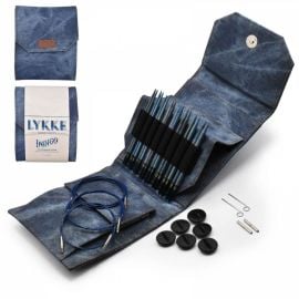 LYKKE Starter Set Inter Changeable Circular Needle 5in Tips Indigo Blue