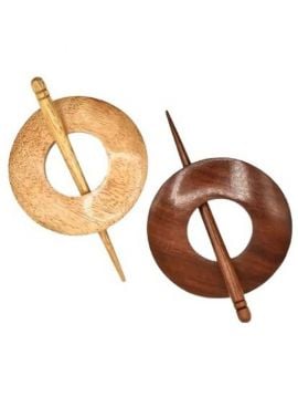 LYKKE Wooden Shawl Pins Circle