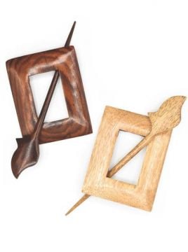 LYKKE Wooden Shawl Pins Rectangle