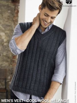 Lana Grossa - Merino Edition Design 19 - Cool Wool Mélange Men's Vest