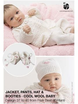 Lana Grossa - Filati Best of Infanti Design 37 to 40 - Cool Wool Baby Jacket, Pants, Hat & Booties