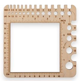 Laughing Hens Wooden Knitting Needle and Hook Gauge Universal