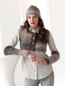 Noro Art of Colour Lilac Haze Cropped Waistcoat & Accessories