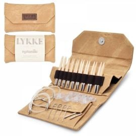 LYKKE Inter Changeable Circular Needle Set 3.5in Tips Naturale Tan