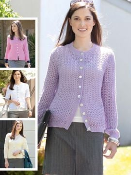 Patons Cardigan with Stitch and Sleeve Options in Cotton 4 Ply