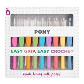 Pony Crochet Hook Set - Easy Grip, Polka Dot, Pack of 9