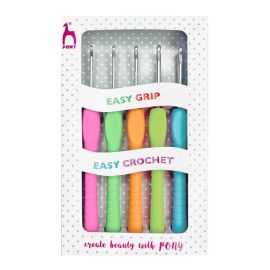 Pony Crochet Hook Set - Easy Grip, Polka Dot, Pack of 5