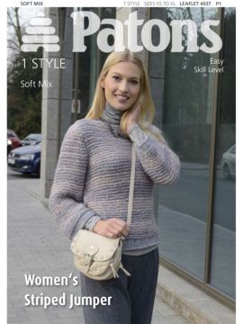 Patons 4037 Women's Striped Jumper