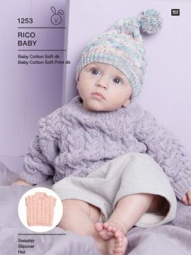Rico KIC 1253 Baby Sweater, Slipover and Hat