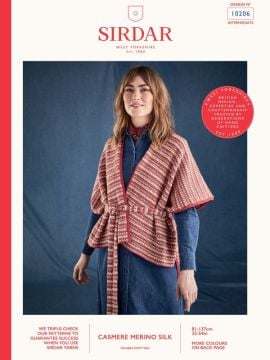Sirdar 10206 Wrap Stepped Hem Cardigan in Cashmere Merino Silk DK