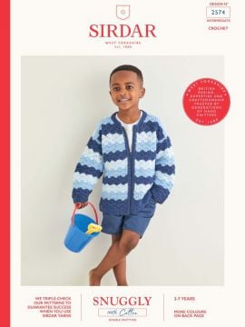 Sirdar 2574 Crochet Wave Stitch Bomber Jacket in Snuggly 100% Cotton DK
