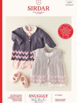 Sirdar 5359 Baby Textured Chevron Cardigans in Snuggly Baby Bamboo