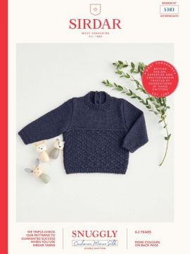 Sirdar 5383 Diamond Stitch Sweater in Snuggly Cashmere Merino Silk DK
