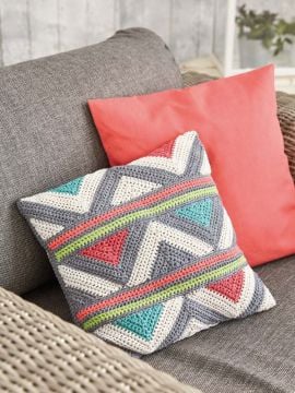 Patons Summer Cotton Moments Crochet Zig Zag Cushion Covers