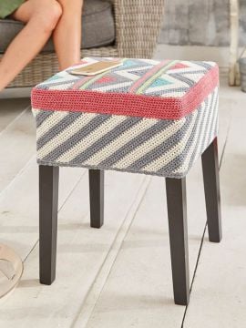 Patons Summer Cotton Moments Stool Cushion Cover