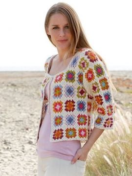 DROPS Summer Patchwork Crochet Cardigan