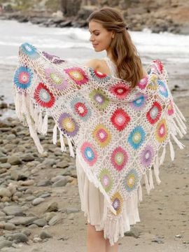 DROPS Sunburst Crochet Shawl