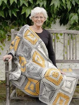 DROPS Tangy Squares Crochet Blanket
