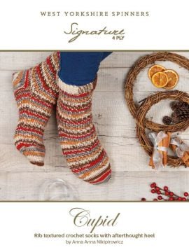 West Yorkshire Spinners Cupid Crochet Christmas Socks by Anna Nikipirowicz