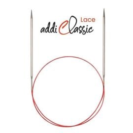 addiClassic Lace Fixed Circular Knitting Needles - Silver Tips 40in (100cm)