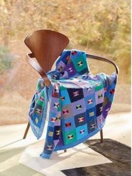 Rowan Selects Handknit Cotton Blue Hourglass Squares