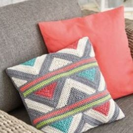 Patons Summer Cotton Moments Crochet Zig Zag Cushion Covers