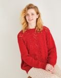 Lace and Bobble Textured Sweater