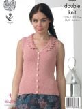 Sleeveless Buttoned Top with Fancy Collar