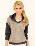 Cabled Hooded Sweater Short