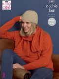 King Cole 5392 Sweater, Scarf & Hat in Luxury Merino DK