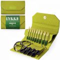LYKKE Interchangeable Circular Knitting Needle Set 3.5in Tips Grove Bamboo Green Basketweave Effect