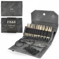 LYKKE Interchangeable Circular Knitting Needle Set 5in Tips Birchwood Driftwood Gray Denim