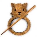 LYKKE Wooden Shawl Pins Cat