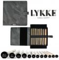 LYKKE Straight Single Pointed Knitting Needle Set 35cm (14in) Length Driftwood Grey Denim